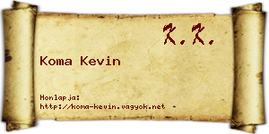 Koma Kevin névjegykártya